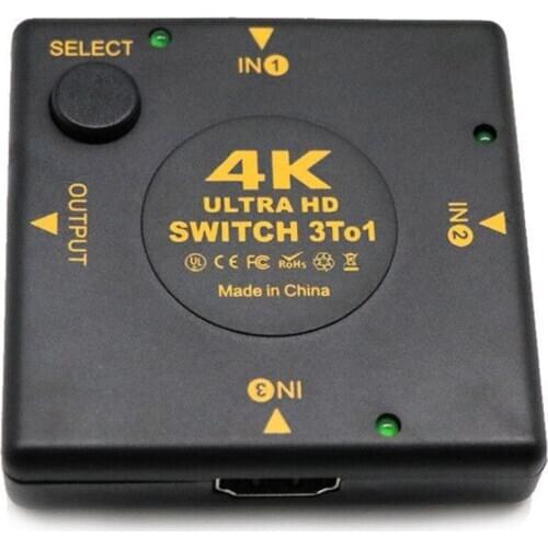 4K HDMI Switch Box Selector 3 In 1 Out kvm o Extractor Hub Splitter Switcher