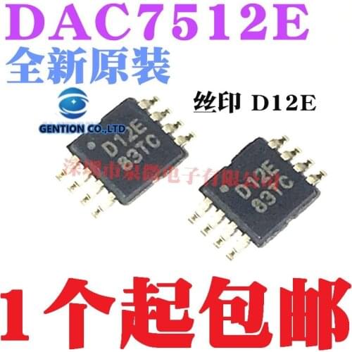 5PCS DAC7512E DAC7512 MSOP8 silk-screen D12E digital-to-analog converters in stock 100% new and original