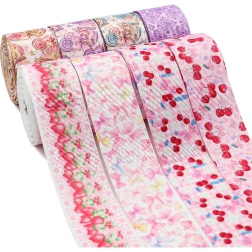 5 Yards 1.5'' 38MM Lolita Butterfly Fruit Ribbon For Hair Bows DIY Crafts Handmade Accessories Y2021032201