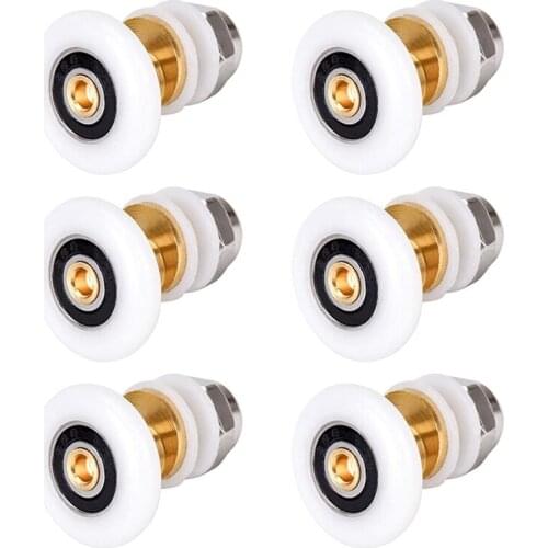 6PCS 27mm Shower Door Rollers for the Bathroom Glass Sliding Door Pulleys Wheels Ultra-Quiet Shower Glass Door Rollers