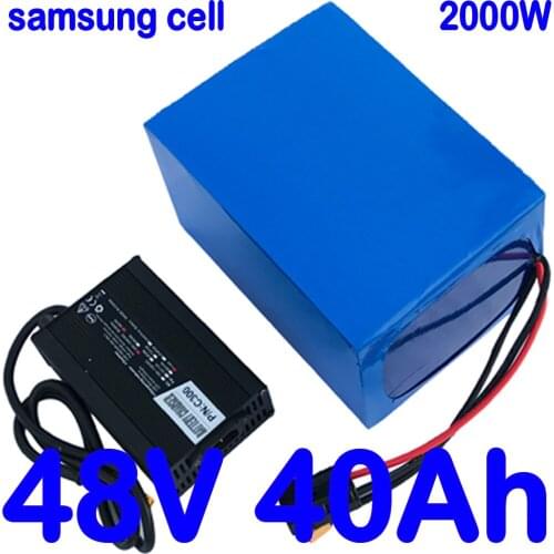 48V 1000W 1500W 2000W Battery 48V 30Ah 35Ah 40Ah Ebike battery 48V 40Ah Electric Bike Scooter Battery with 50A BMS+ 5A Charger