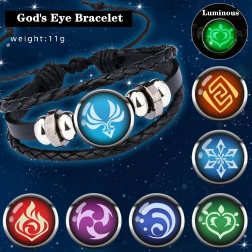 Anime Jewelry Game Genshin Impact Cosplay Props Element Luminous Gems Gods Eye Bracelet Project Accessories Halloween Kids Gift