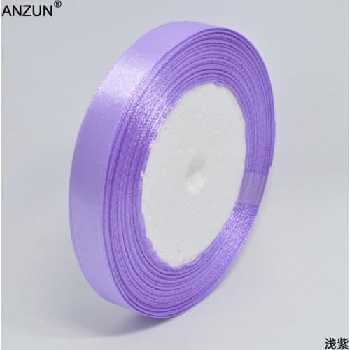 25yards 4/8" (12mm) Single Face Satin Ribbon Wedding Party Table Anniversary Cake Flower Decorating Light Purple