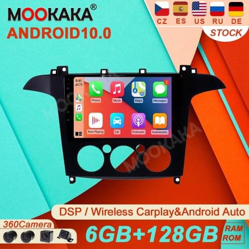 6+128G Android10 CARPLAY For Ford S-MAX 2006-2008 Car Radio Multimedia Video Player NavigationGPS Accessories Auto 2 Din NO DVD