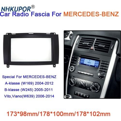 Car Radio Fascia For MERCEDES-BENZ A-klasse W169 B-klasse W245 Vito Double 2 Din Stereo DVD CD Panel Dash Mount Frame Kit