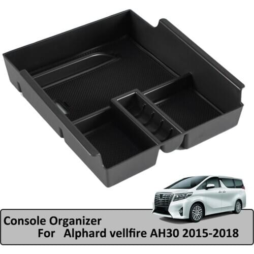 Car Central Interior Armrest Insert Organizer Storage Box Fit for Toyota Alphard Vellfire 2015-2018