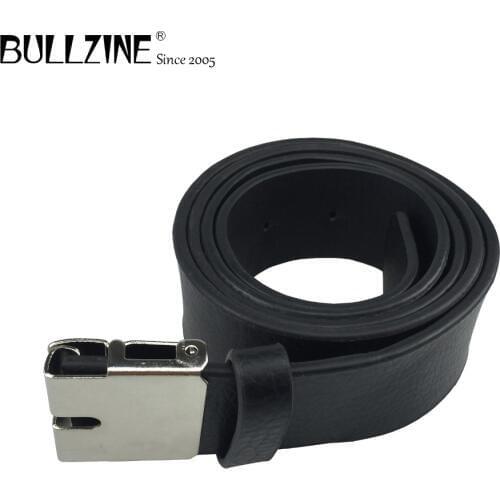 The Bullzine retail & wholesale black PU belts with connecting clasp for buckles with 4cm width