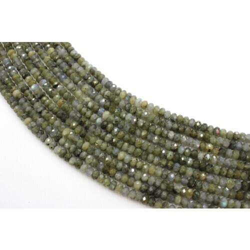 Natural Hard Faceted labradorite Loose Rondelle Beads Strand 4 by 6MM For Jewelry DIY Making Necklace Bracelet