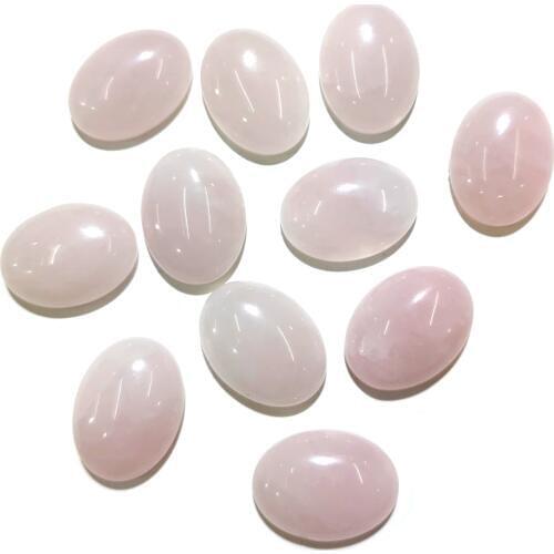 10pcs Natural Stone Rose quartz Cabochon No Hole Beads for Making Jewelry DIY accessories Loose Elliptical shape Beads