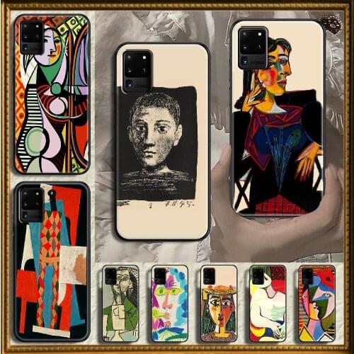 Abstract Art Painting Picasso Phone case For Samsung Galaxy Note 4 8 9 10 20 S8 S9 S10 S10E S20 Plus UITRA Ultra black tpu Etui
