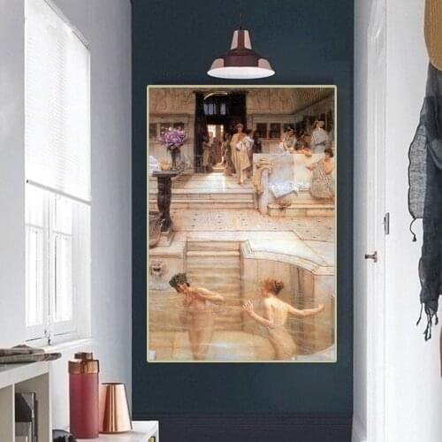 Citon Lawrence Alma-Tadema《A Favourite Custom》Canvas Oil Painting Artwork Picture Modern Wall Decor Home Living room Decoration
