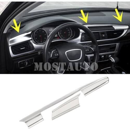 For Audi A7 S7 Interior Center Console Moulding Trim Cover 2012-2018 2pcs Car Accessories Interior Car Decor Car Trim