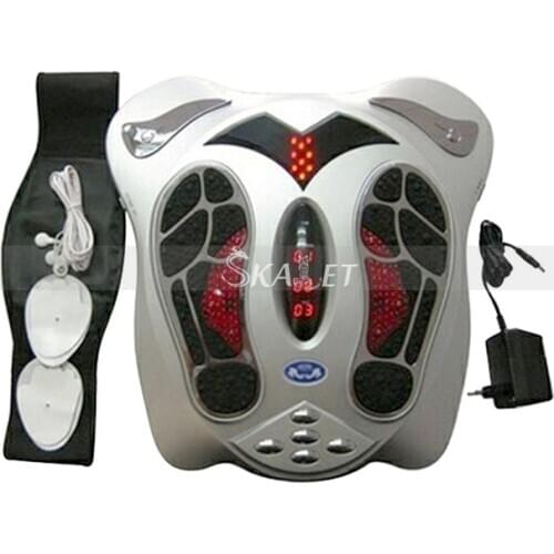 Electric Foot Feet Massager Infrared Heat Low Frequency Stimulation Blood Circulation Reflexology with Slimming Belt Pad Care