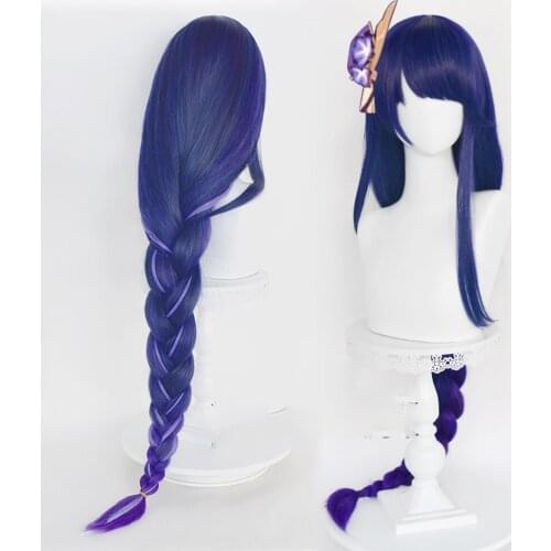 Anime Genshin Impact Shogun cosplay props purple wig for Halloween Christmas Party Masquerade Anime Shows cosplay performance