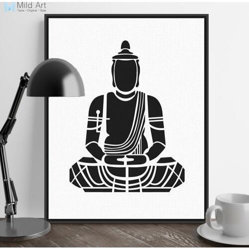 India Modern Minimalist Zen Buddha Portrait Art Prints Poster Abstract Wall Picture Canvas Painting Custom Tea Room Home Decor
