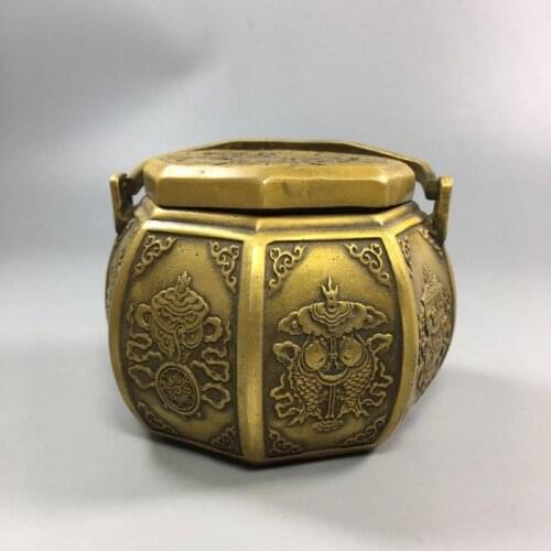 Chinese Old Brass Collection Pure Copper Incense burner/Holder Sandalwood Censer Incense Incensory Hand warmer