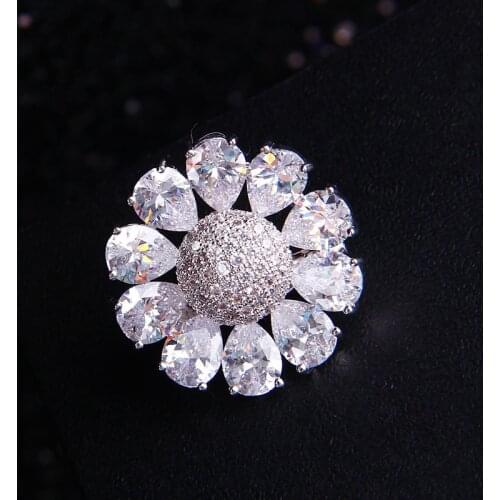 Korean crystal fashion pearl flower butterfly animal alloy artificial zircon brooch accessories