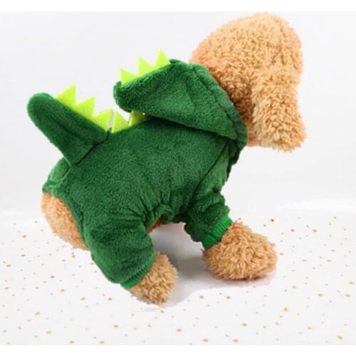 Cute Pet Warm Coat Coral Fleece Dinosaur Pet Dog Clothes Autumn and Winter Warm Coat Dog Costume Halloween Dog Winter Coat