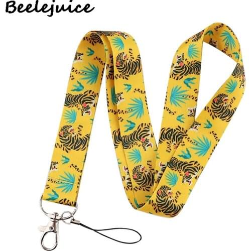 Lovely tiger Keychain Lanyards Id Badge Holder ID Card Pass Gym Mobile Phone Badge Holder Key Strap Webbings Ribbons Gifts