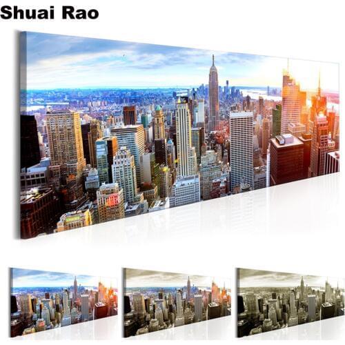 New York City night scene Diamond Embroidery DIY Full Square round Diamond Painting Cross Stitch Kits diamond set Mosaic sticker