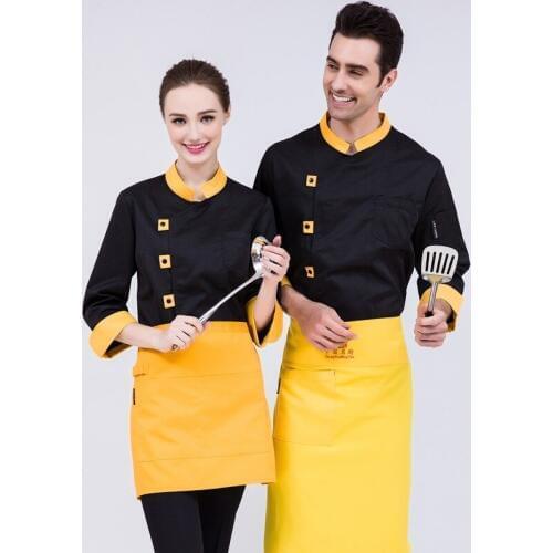 New Long Sleeve Chef Jacket Adult Hotel Restaurant Kitchen Chef Uniform Mens Summer Cook Uniform Chef Jacket Cookwear B-6530