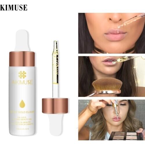 KIMUSE Face Primer Rose Gold Elixir Essential Oil Makeup Lips Face Base Make Up Vitamin Moisturizer Easy to Absorb Face Care