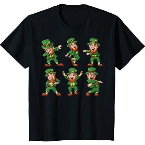 Plus Size Womens T-Shirts Fashion St. Patricks Day Dancing Man Printed Graphic Elements T-shirt Tops For Ladies Streetwear