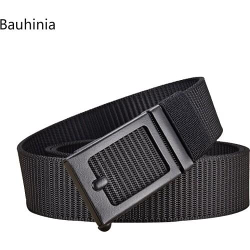 High Quality Fashion Canvas Belt 120x3.8cm Young Mens Student Casual Automatic Buckle Belt 4 Colors Available