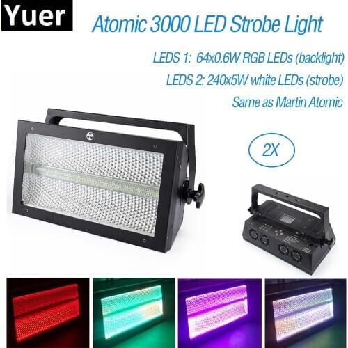 Stage Effect Lighting LED Super Bright Atomic Strobe Light RGB 3IN1 LED Lamp Wash Strobe 2IN1 With Color Mix For Dj Light Martin