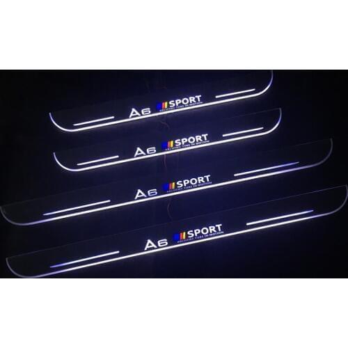 Ultra-thin LED Door Sill Scuff Plate Pathway Dynamic Streamer light For Audi Q5 Q7 TT A3 A4 A5 A6 A7 Trim Pedal Car sticker