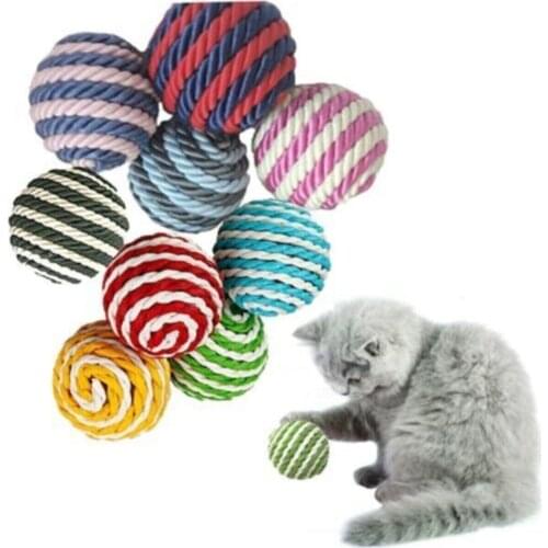 Rope Wrap Colorful Cat Play Ball 4 Cm ( 1 Pcs) Cat Toy