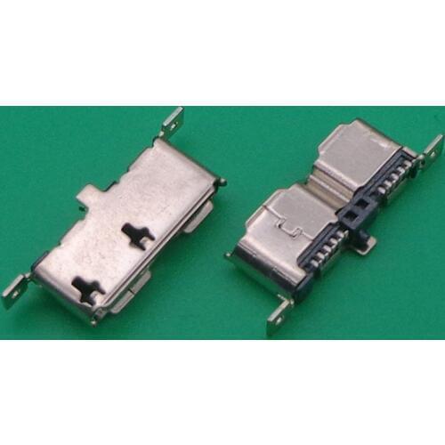 10pcs Micro USB 3.0 B Type DIP Female Socket DIP2 10pin USB Connector for Mobile Hard Disk Drives Data 3.0 Vertical USB Jack