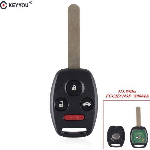 KEYYOU N5F-S0084A 313.8MHz Replacement 3 3+1 4 Buttons Remote Key Fob For Honda Accord Element Pilot CR-V HR-V Fit Insight City