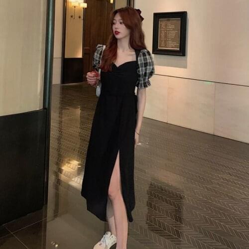 2021 Summer Women Black Dress Female High Waist Slim V-neck Sleeveless Long Maxi Dresses Sexy Bodycon Party Vestidos Y257