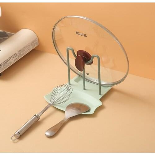 1PC New Pattern Lid Storage Rack Pot Cover Frame Kitchen Shelf Mesa Hole Free Design Pot Cover Bracket