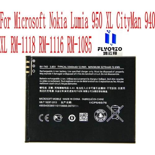 100% Brand new High Quality 3340mAh BV-T4D Battery For Microsoft Nokia Lumia 950 XL CityMan 940 XL RM-1118 RM-1116 Mobile Phone