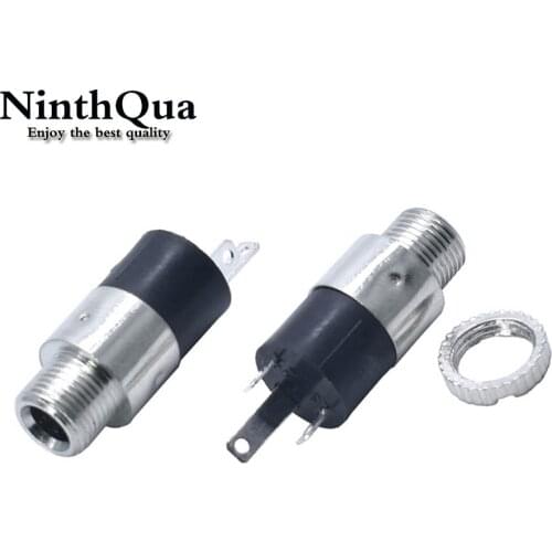 2/5/10pcs PJ392 3.5MM Stereo Female Socket Jack with Screw 3.5 Audio Headphone Connector PJ-392 Cylindrical Socket Nickel Plated