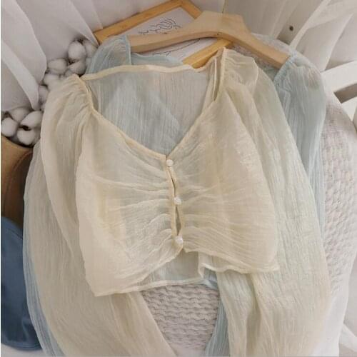 2021 Korea style girls cool shirt chiffon fashion summer girls top 3-8t B372