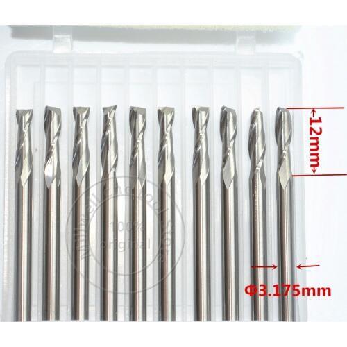 3.175mm*12mm,Freeshipping,CNC wood tool,carbide End Mill,woodworking insert router bit,2 flute up cut end mill,MDF,PVC,Acrylic
