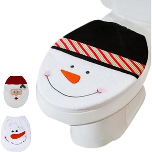 3 Style Choice 1 Pcs Snowman Toilet Seat Cover Toilet lid New Year Xmas Christmas Decoration
