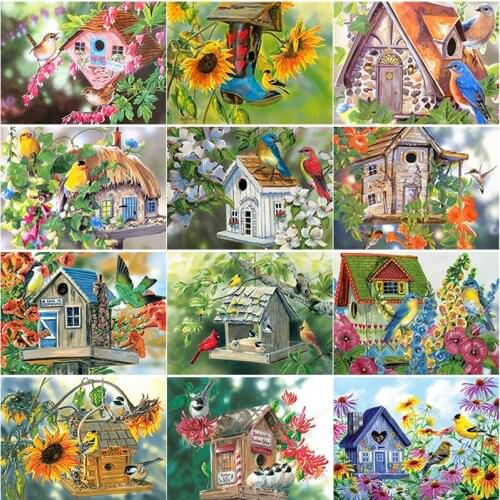 5D DIY Diamond Painting Birds Nest Flower Diamond Embroidery Animal Cross Stitch Full Square Round Drill Home Decor Manual Gift