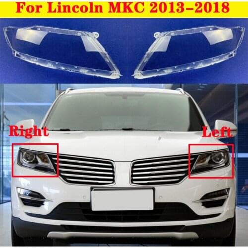 Car Light Caps Transparent Lampshade Front Headlight Cover Glass Lens Shell Cover For Lincoln MKC 2013-2018