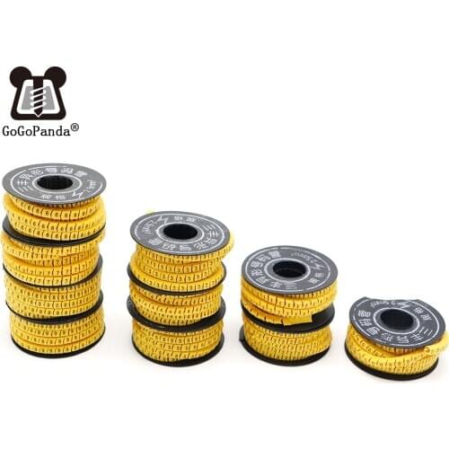 Free Shipping 10 Rolls/Lot 1.5/2.5/4/6/10mm Square Wire Cable Marker Cable Sleeve PVC Number 0-9 Letters A-Z