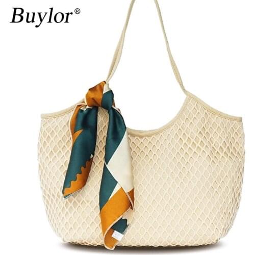 Buylor 2021 Fashion Shoulder Bags Women Crossbody Bag Ladies Luxury Beach Bag Canvas Tote Messenger Handbag Female Shopping Bag