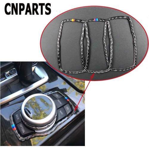 CNPARTS For BMW F30 F10 F20 F25 F07 X3 X4 X5 X6 1 2 3 5 Series Car Center Console Multimedia iDrive Switch Knob Frame Stickers