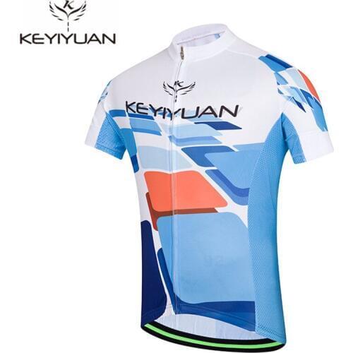 KEYIYUAN Breathable Ropa Ciclismo Mens Short Sleeve Cycling Jersey Maillot Summer MTB Bicycle Clothing MTB Bike Clothes Tops