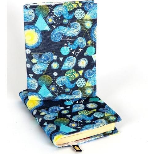 Stretchable Book Cover-Van Gogh-Book Protector-Easy to Put On. Washable & Reusable Jacket