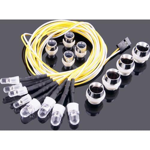 Ewellsold 8 Led lights set for 1/10 RC car 1/8 RC model car RC trucks free shipping