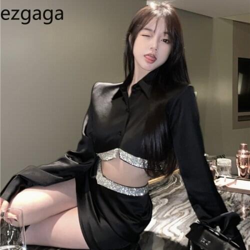 Женские черные рубашки Ezgaga China At AliExpress