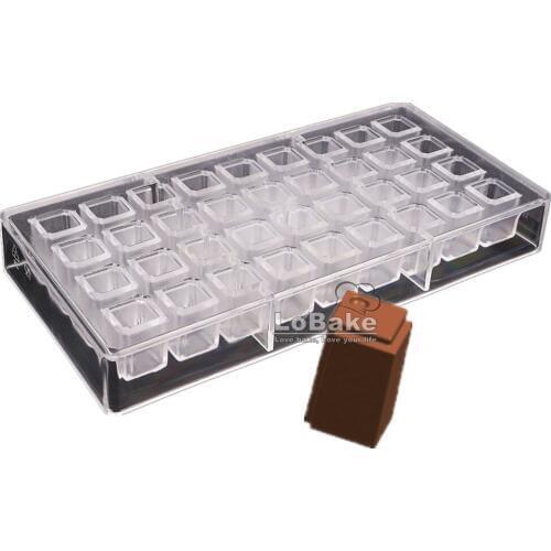36 cavities square long stick cube cube polycarbonate PC chocolate mold sweet ice mould candy making molds tools DIY bakery